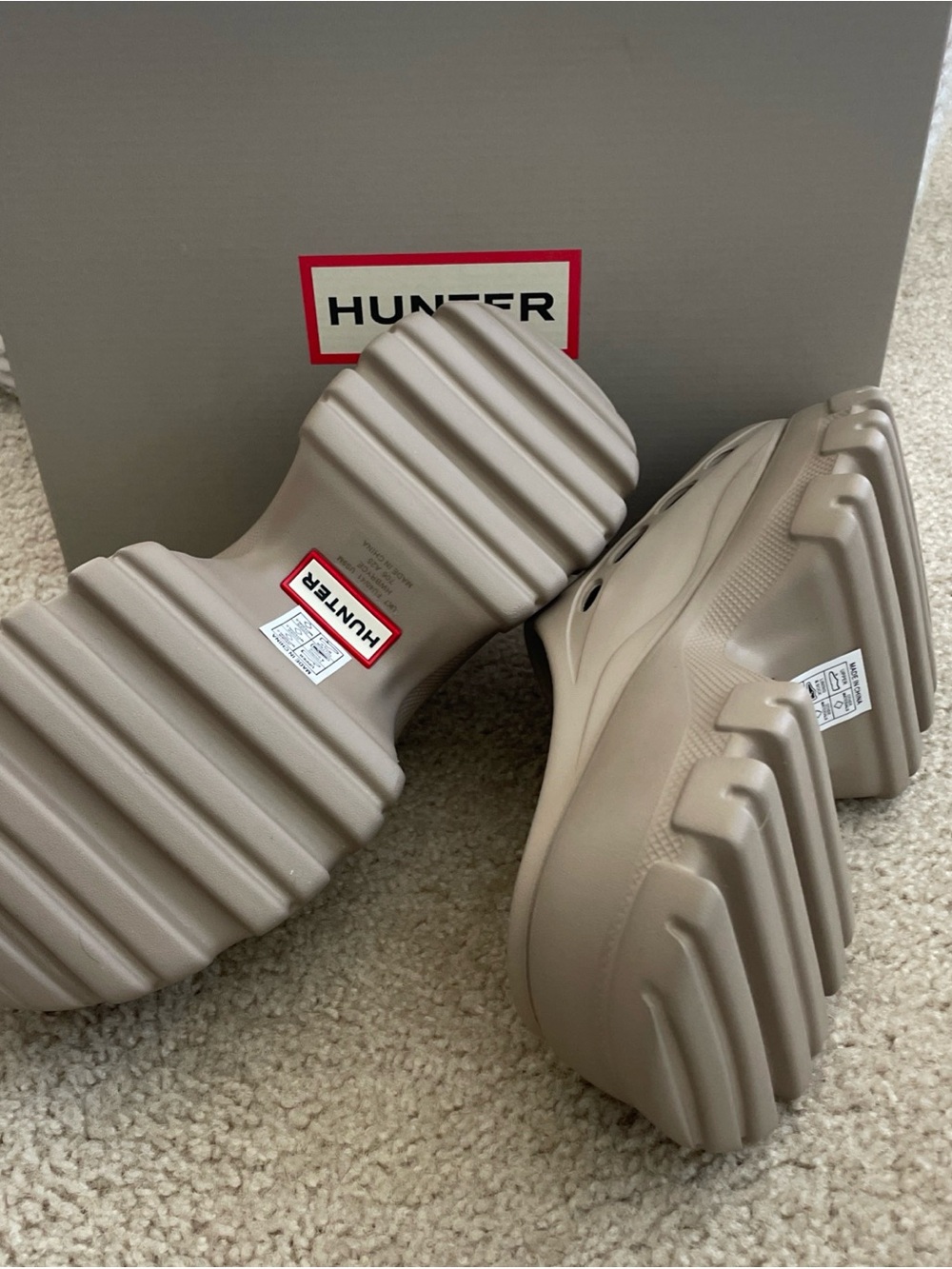 Hunter Bryce Platform Clogs Women’s Size 9 Light Natural Mules Shoes Sandals - Picture 7 of 9